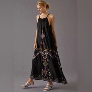 Anthropologie Embroidered Maxi Dress